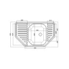 ARTENOVA AEK 770  SAROK ROZSDAMENTES ACÉL  MOSOGATÓTÁLCA