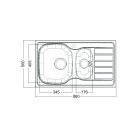 Artenova AEB 860 rozsdamentes acél mosogatótálca