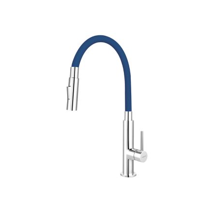Ferro Zumba Slim BZA43L kék csaptelep flexibilis, zuhanyváltós kifolyócsővel