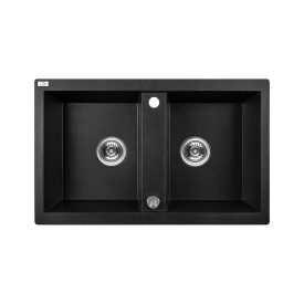 Laveo Barbados 80 fekete gránit mosogatótálca